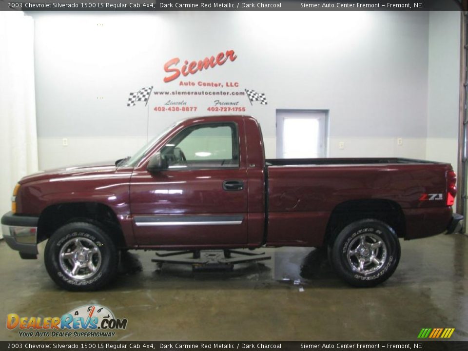 2003 Chevrolet Silverado 1500 LS Regular Cab 4x4 Dark Carmine Red Metallic / Dark Charcoal Photo #1
