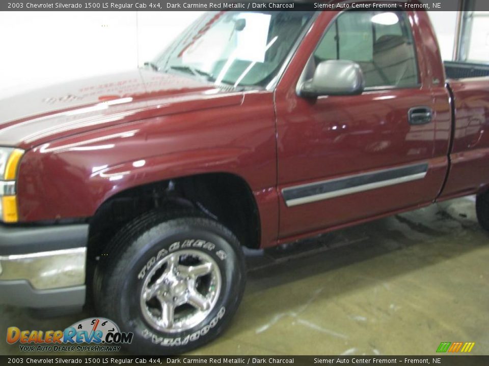 2003 Chevrolet Silverado 1500 LS Regular Cab 4x4 Dark Carmine Red Metallic / Dark Charcoal Photo #2