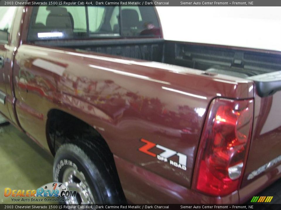 2003 Chevrolet Silverado 1500 LS Regular Cab 4x4 Dark Carmine Red Metallic / Dark Charcoal Photo #9