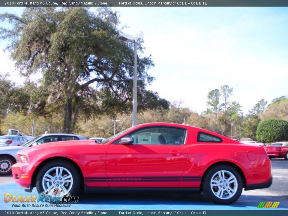 2010 Ford Mustang V6 Coupe Red Candy Metallic / Stone Photo #2