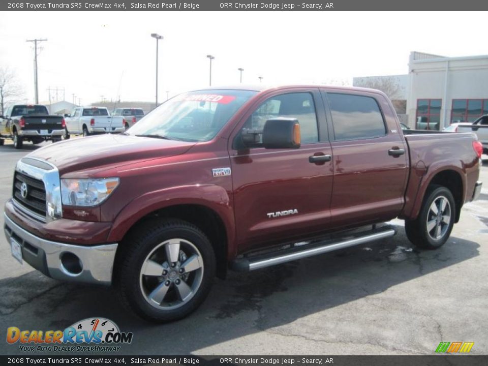 2008 Toyota Tundra SR5 CrewMax 4x4 Salsa Red Pearl / Beige Photo #1