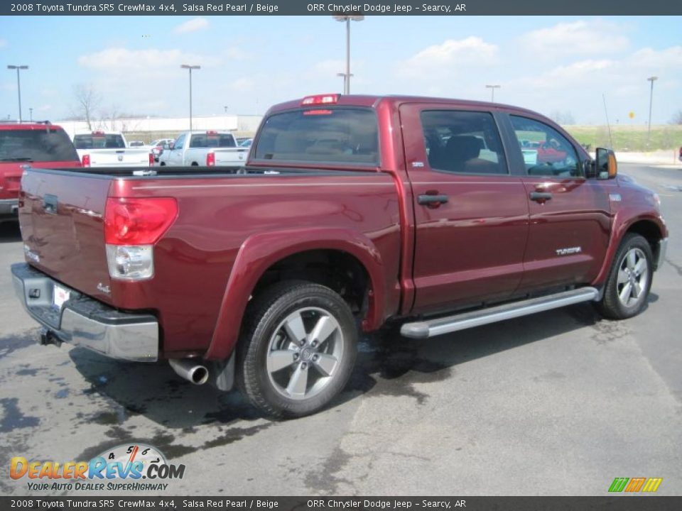 2008 Toyota Tundra SR5 CrewMax 4x4 Salsa Red Pearl / Beige Photo #4