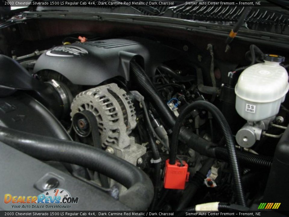 2003 Chevrolet Silverado 1500 LS Regular Cab 4x4 Dark Carmine Red Metallic / Dark Charcoal Photo #31