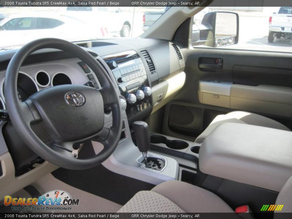 2008 Toyota Tundra SR5 CrewMax 4x4 Salsa Red Pearl / Beige Photo #13
