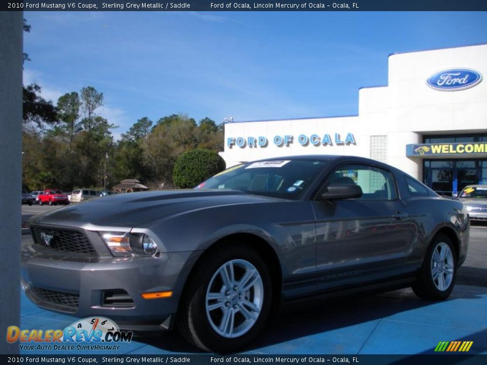 2010 Ford Mustang V6 Coupe Sterling Grey Metallic / Saddle Photo #1