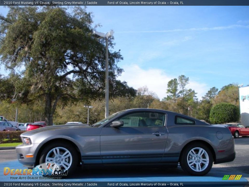 2010 Ford Mustang V6 Coupe Sterling Grey Metallic / Saddle Photo #2