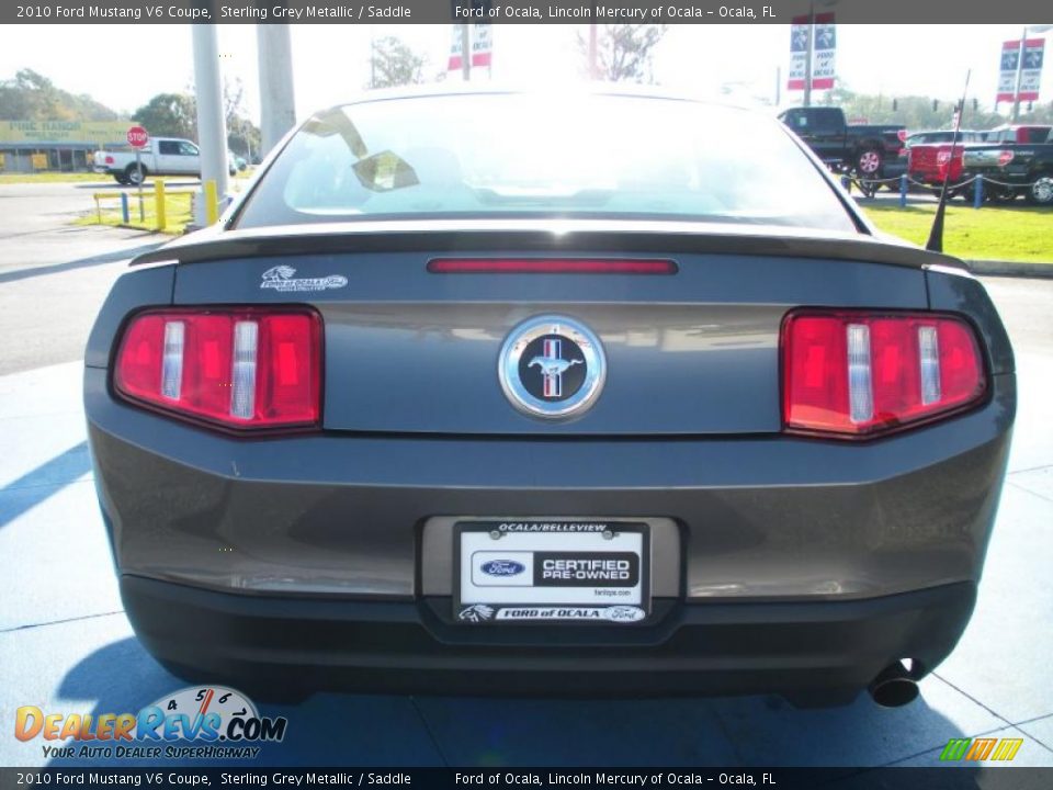 2010 Ford Mustang V6 Coupe Sterling Grey Metallic / Saddle Photo #4