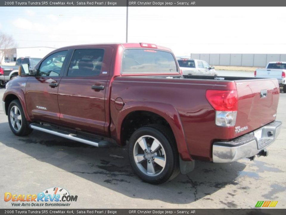 2008 Toyota Tundra SR5 CrewMax 4x4 Salsa Red Pearl / Beige Photo #18