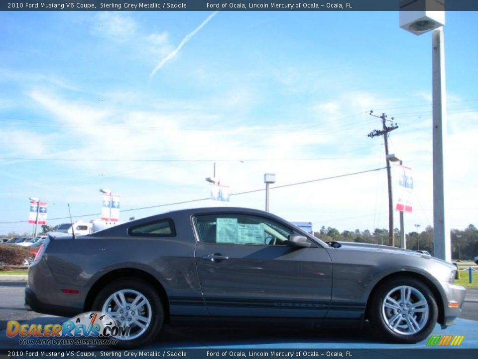 2010 Ford Mustang V6 Coupe Sterling Grey Metallic / Saddle Photo #6
