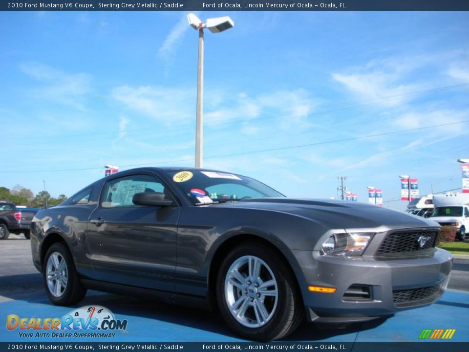 2010 Ford Mustang V6 Coupe Sterling Grey Metallic / Saddle Photo #7