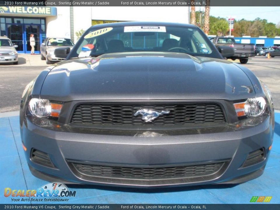 2010 Ford Mustang V6 Coupe Sterling Grey Metallic / Saddle Photo #8