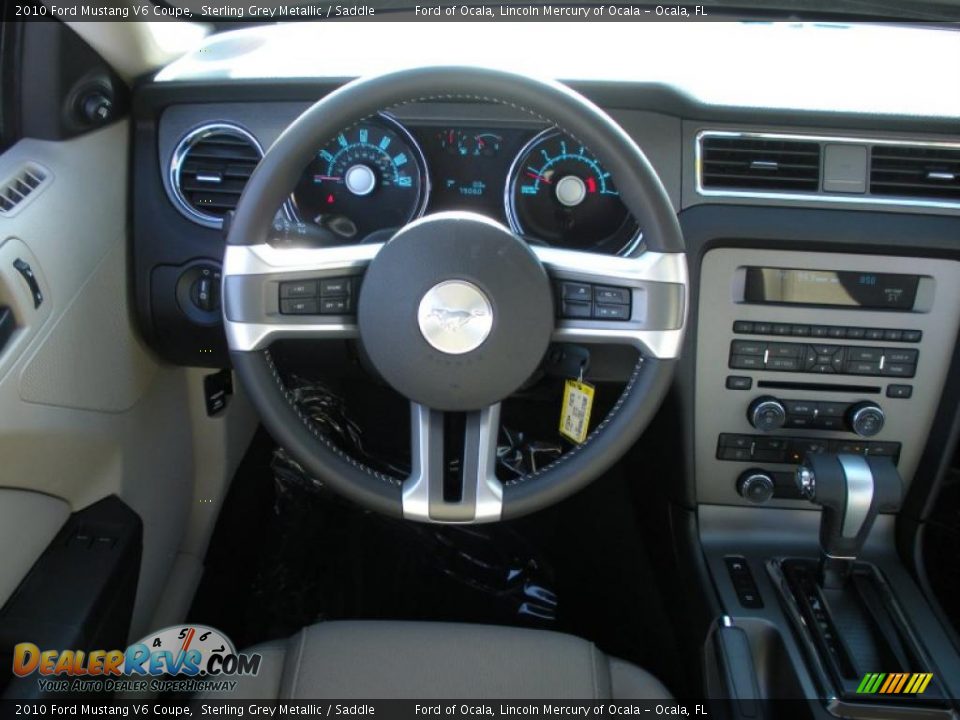 2010 Ford Mustang V6 Coupe Sterling Grey Metallic / Saddle Photo #19