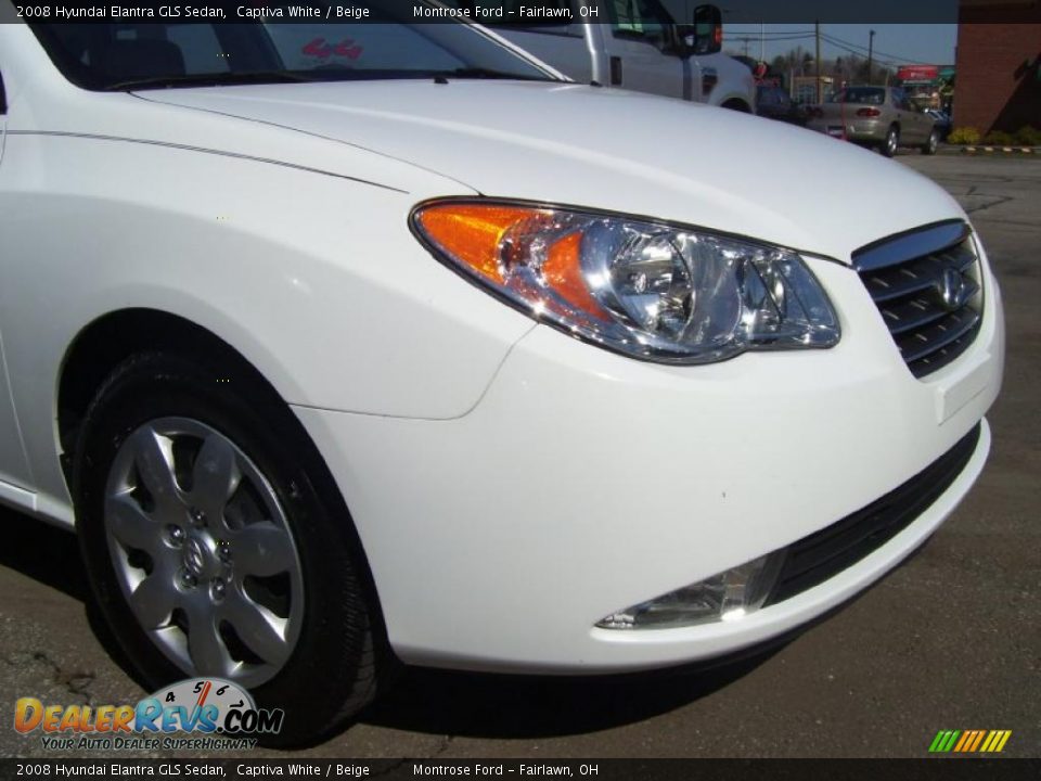 2008 Hyundai Elantra GLS Sedan Captiva White / Beige Photo #6