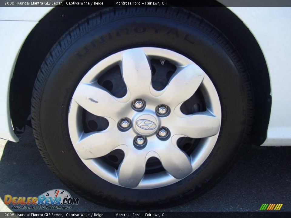 2008 Hyundai Elantra GLS Sedan Captiva White / Beige Photo #7