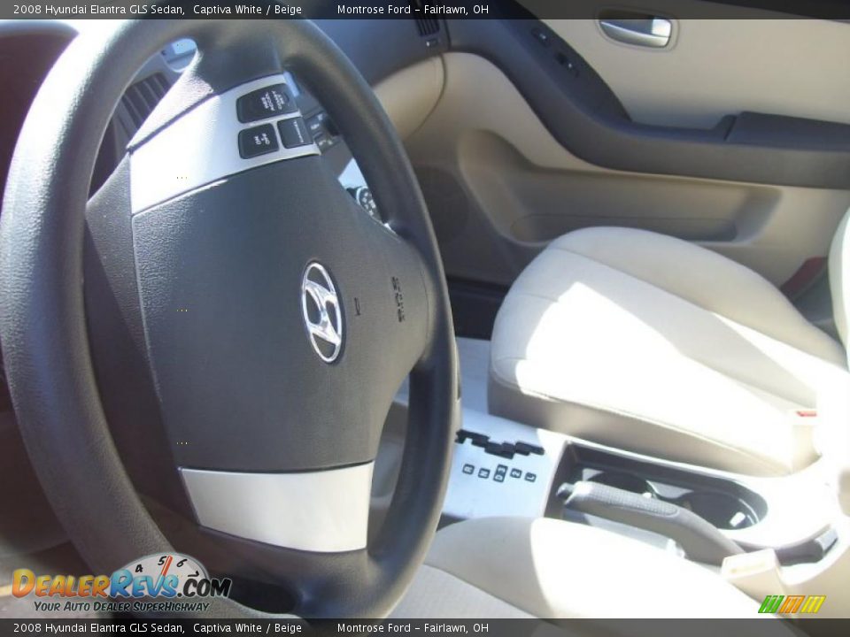 2008 Hyundai Elantra GLS Sedan Captiva White / Beige Photo #9
