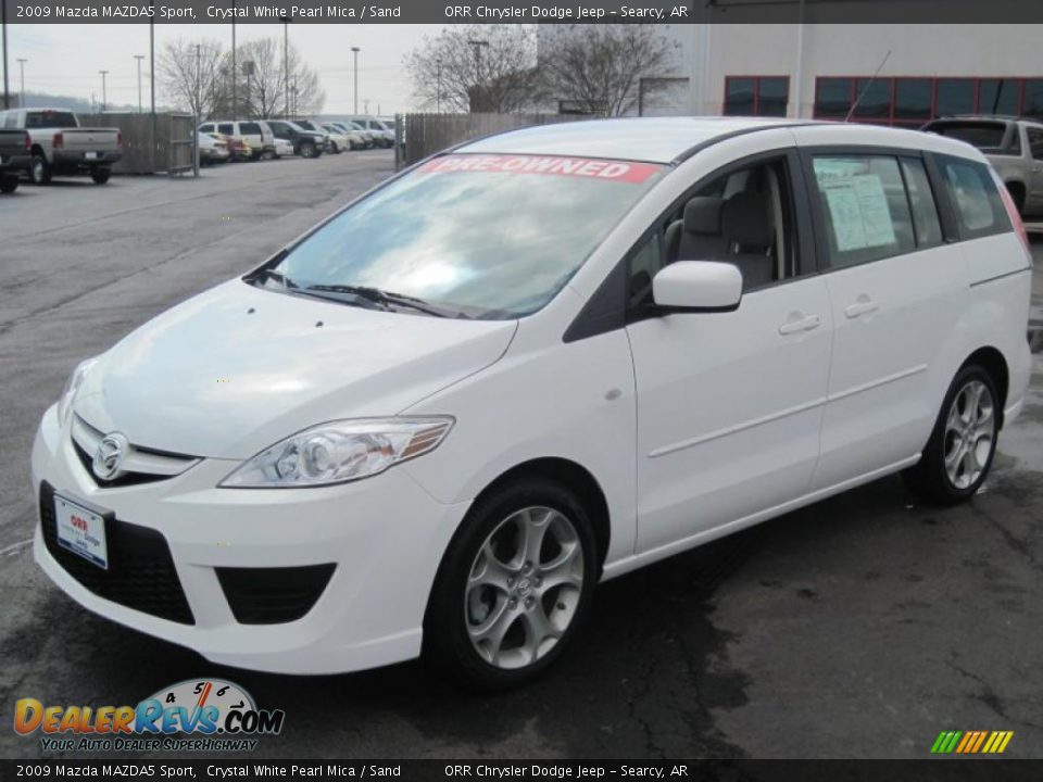 2009 Mazda MAZDA5 Sport Crystal White Pearl Mica / Sand Photo #1