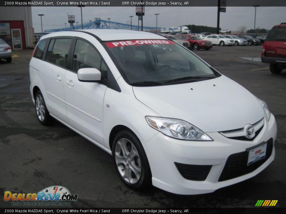2009 Mazda MAZDA5 Sport Crystal White Pearl Mica / Sand Photo #3