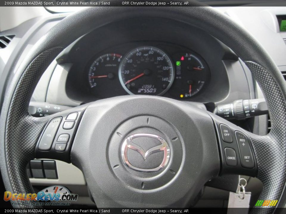 2009 Mazda MAZDA5 Sport Crystal White Pearl Mica / Sand Photo #5