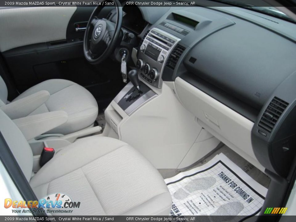 2009 Mazda MAZDA5 Sport Crystal White Pearl Mica / Sand Photo #10