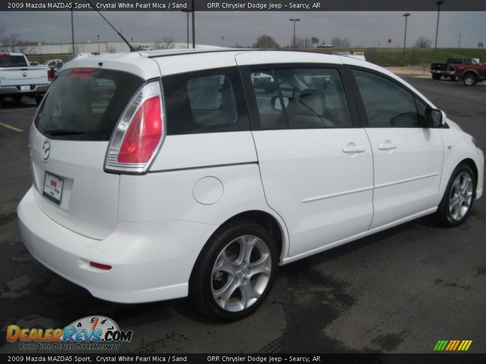 2009 Mazda MAZDA5 Sport Crystal White Pearl Mica / Sand Photo #12