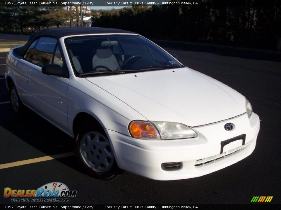 1997 Toyota Paseo Convertible Super White / Gray Photo #3