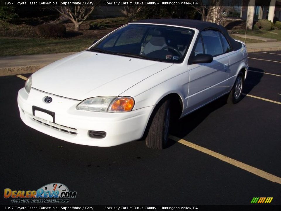 1997 Toyota Paseo Convertible Super White / Gray Photo #4