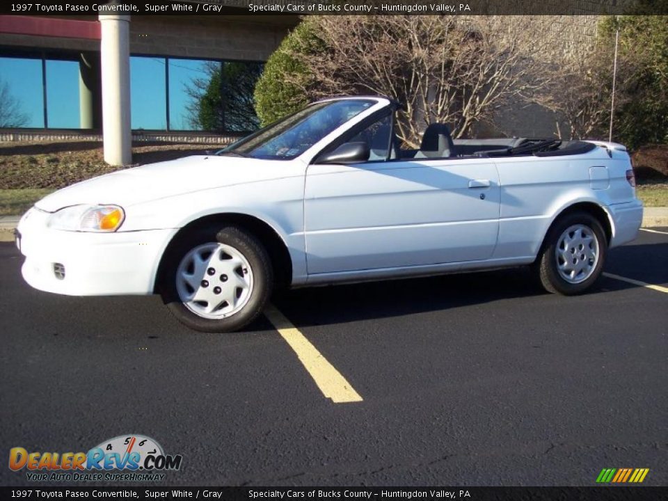 1997 Toyota Paseo Convertible Super White / Gray Photo #6