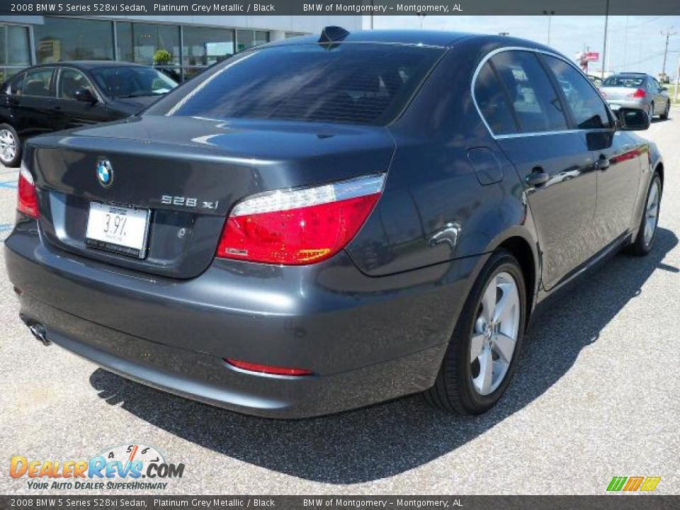 2008 BMW 5 Series 528xi Sedan Platinum Grey Metallic / Black Photo #4