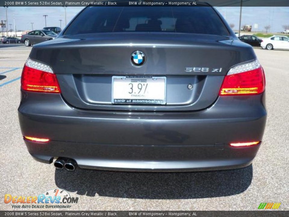 2008 BMW 5 Series 528xi Sedan Platinum Grey Metallic / Black Photo #5