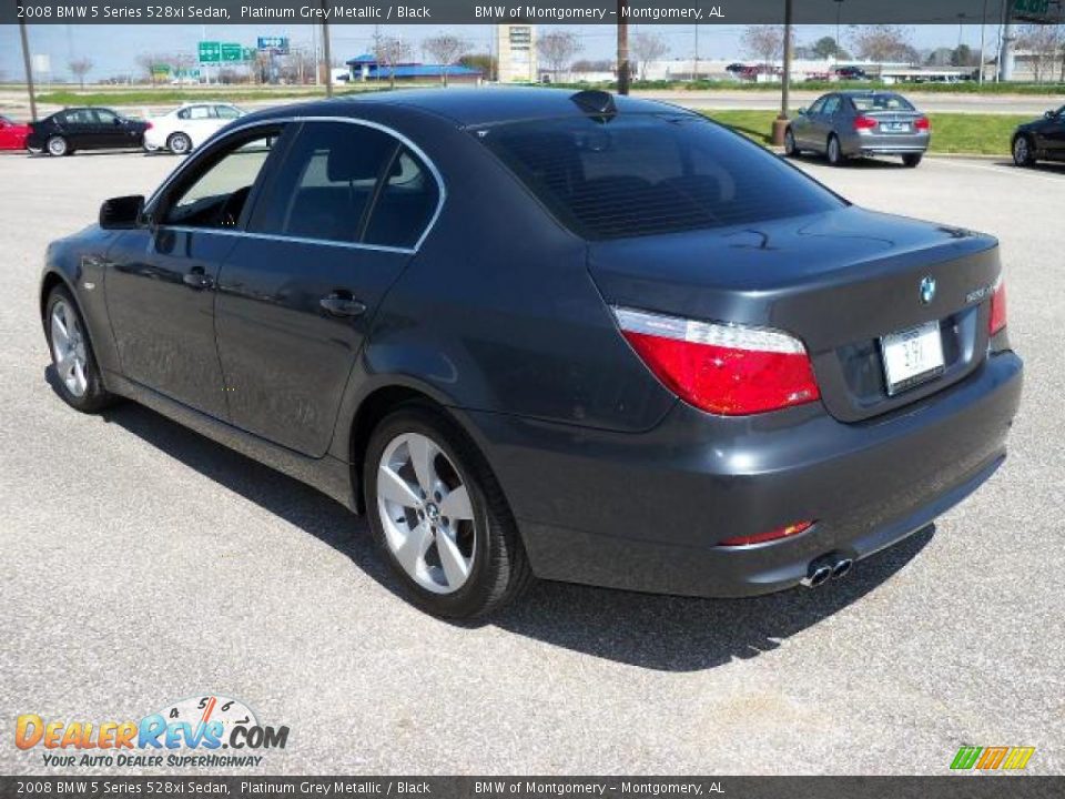2008 BMW 5 Series 528xi Sedan Platinum Grey Metallic / Black Photo #6