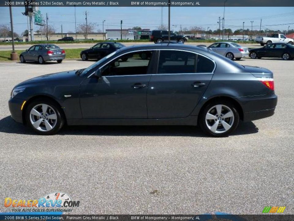 2008 BMW 5 Series 528xi Sedan Platinum Grey Metallic / Black Photo #7