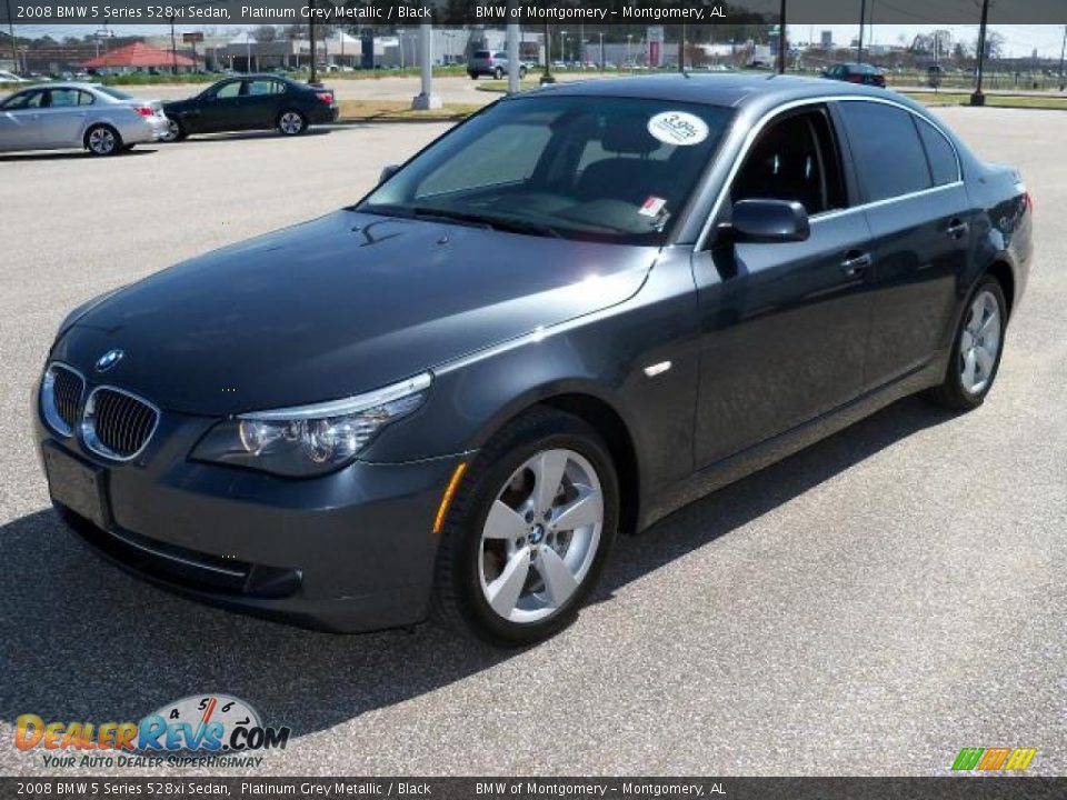 2008 BMW 5 Series 528xi Sedan Platinum Grey Metallic / Black Photo #8