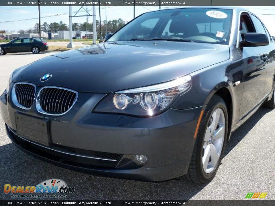 2008 BMW 5 Series 528xi Sedan Platinum Grey Metallic / Black Photo #9