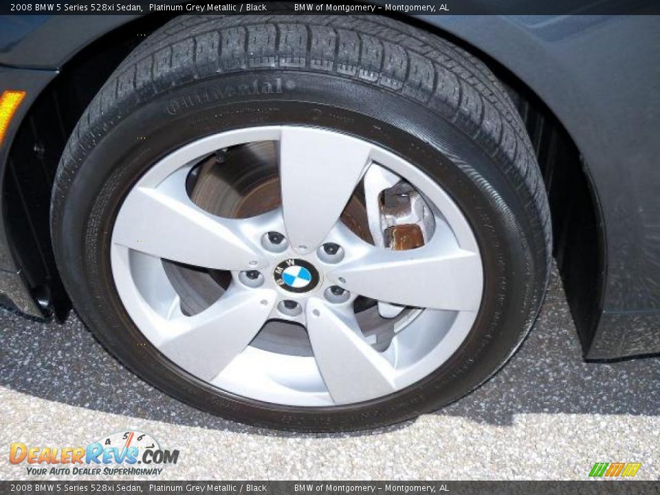 2008 BMW 5 Series 528xi Sedan Platinum Grey Metallic / Black Photo #11