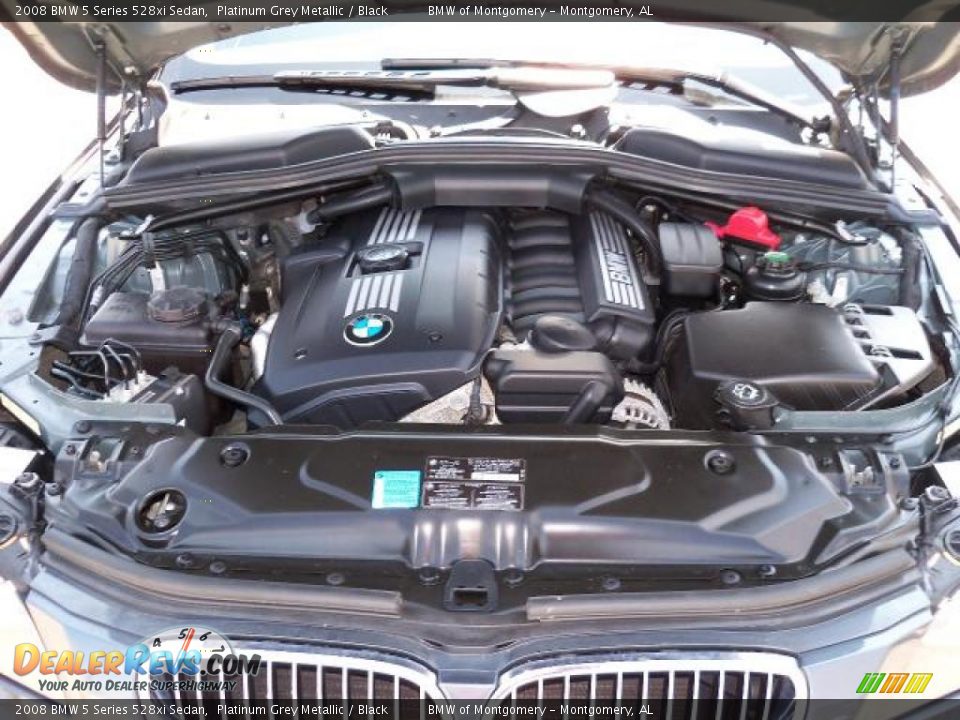 2008 BMW 5 Series 528xi Sedan Platinum Grey Metallic / Black Photo #13