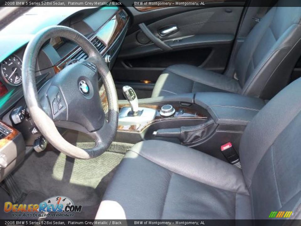2008 BMW 5 Series 528xi Sedan Platinum Grey Metallic / Black Photo #17