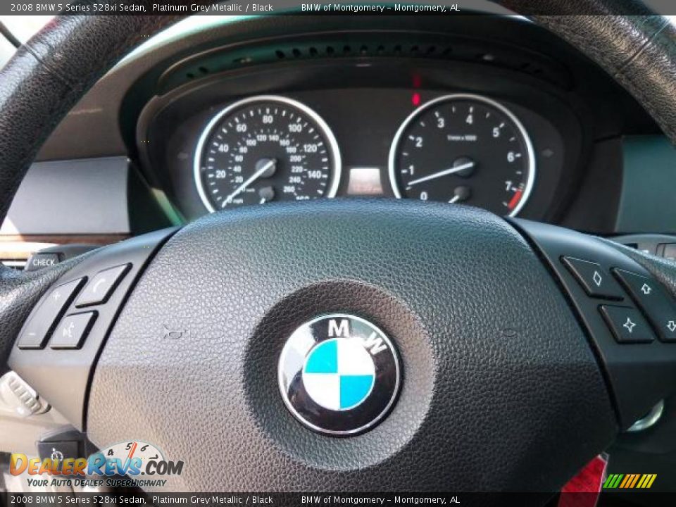 2008 BMW 5 Series 528xi Sedan Platinum Grey Metallic / Black Photo #25