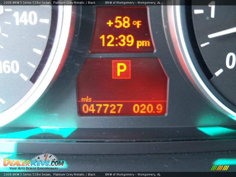 2008 BMW 5 Series 528xi Sedan Platinum Grey Metallic / Black Photo #27