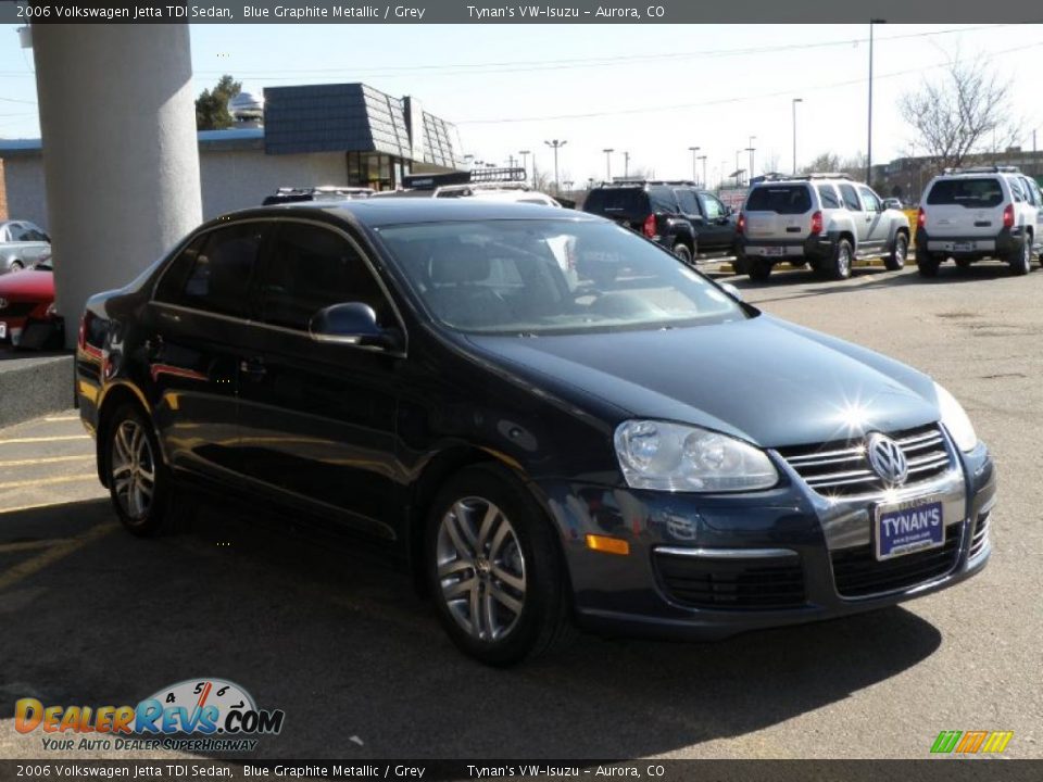 2006 Volkswagen Jetta TDI Sedan Blue Graphite Metallic / Grey Photo #3