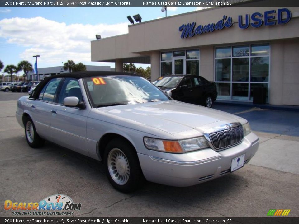 2001 Mercury Grand Marquis LS Silver Frost Metallic / Light Graphite Photo #2