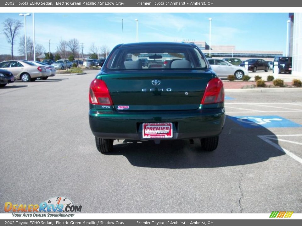 2002 Toyota ECHO Sedan Electric Green Metallic / Shadow Gray Photo #6