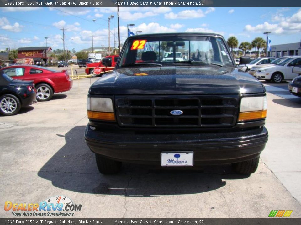 1992 Ford F150 XLT Regular Cab 4x4 Black / Black Photo #3