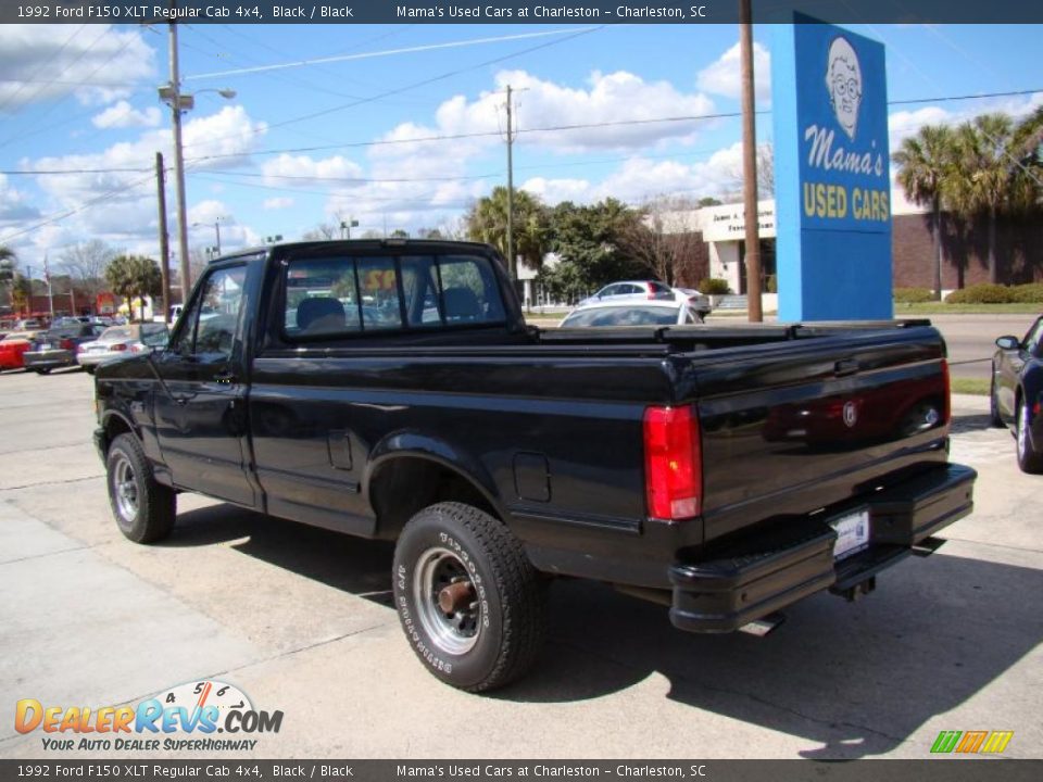 1992 Ford F150 XLT Regular Cab 4x4 Black / Black Photo #6