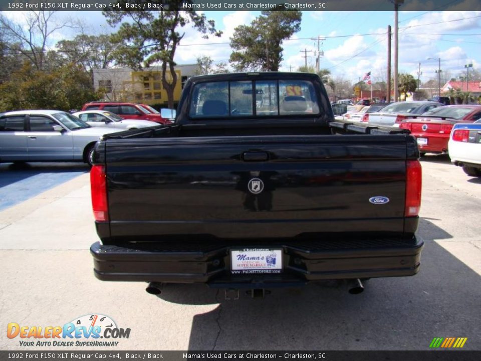 1992 Ford F150 XLT Regular Cab 4x4 Black / Black Photo #7