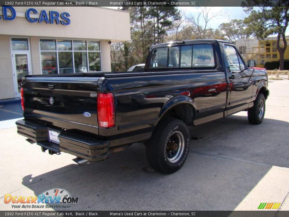 1992 Ford F150 XLT Regular Cab 4x4 Black / Black Photo #8