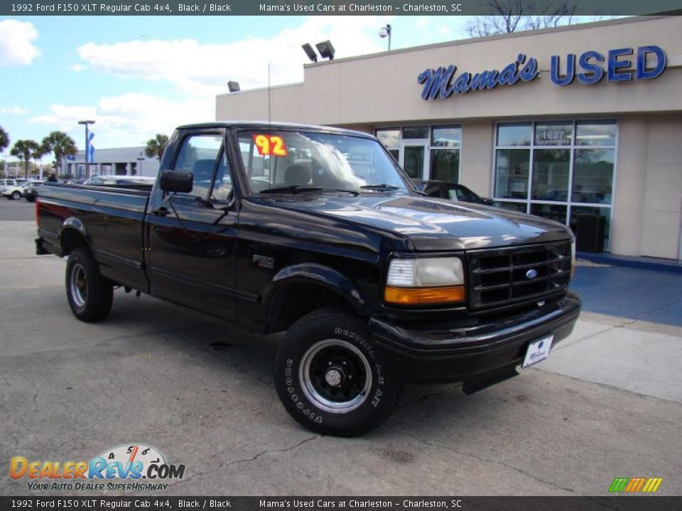 1992 Ford F150 XLT Regular Cab 4x4 Black / Black Photo #29