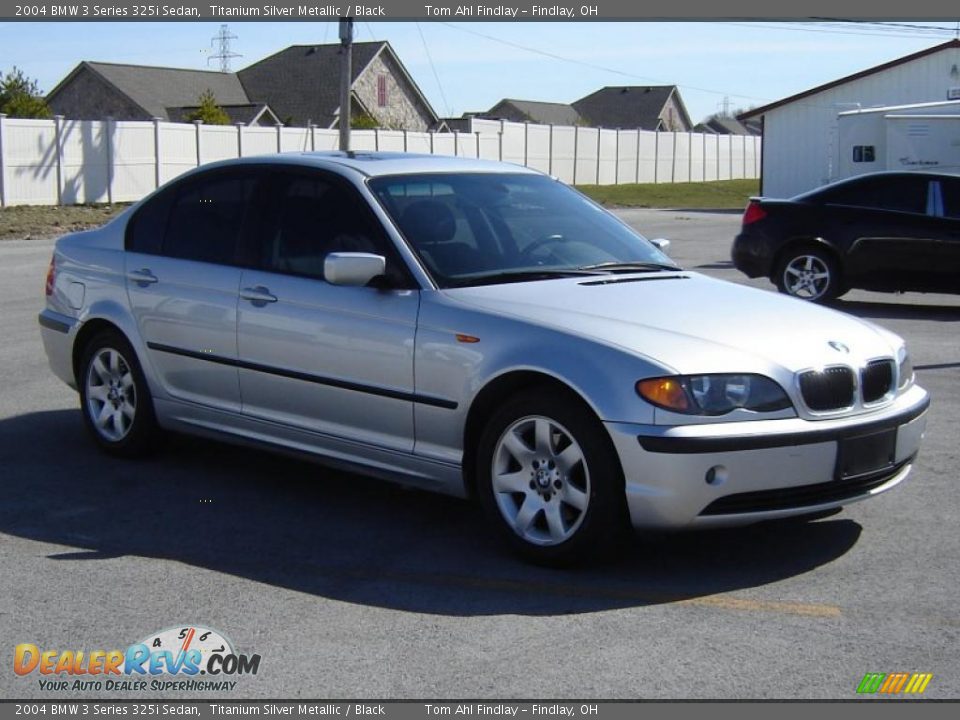2004 BMW 3 Series 325i Sedan Titanium Silver Metallic / Black Photo #1