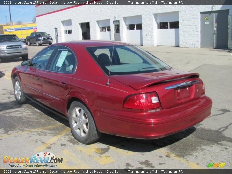 2002 Mercury Sable LS Premium Sedan Matador Red Metallic / Medium Graphite Photo #6