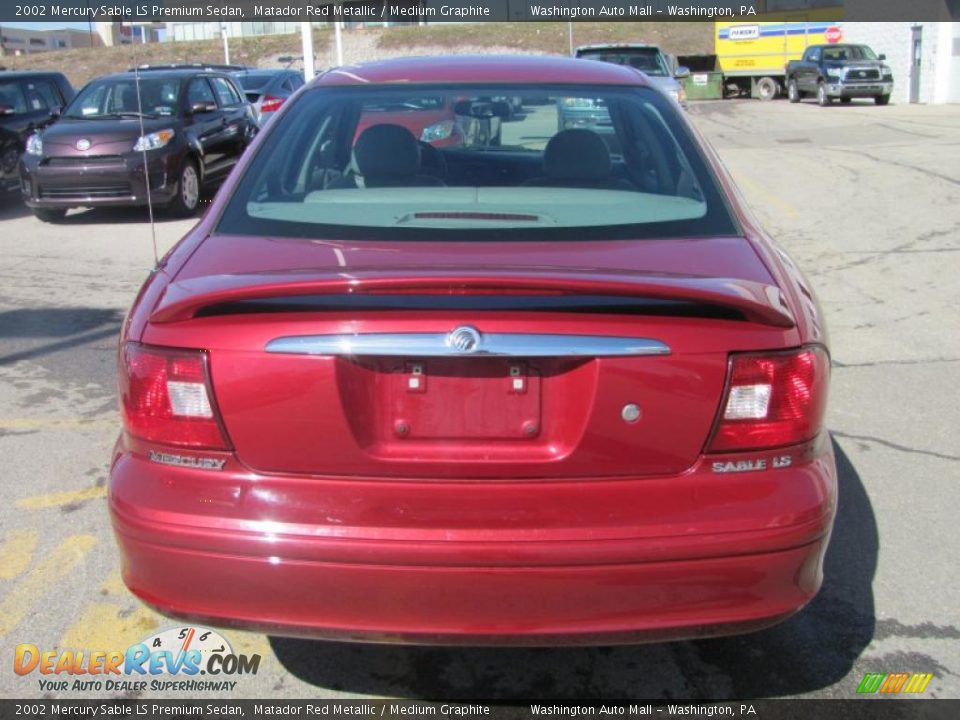 2002 Mercury Sable LS Premium Sedan Matador Red Metallic / Medium Graphite Photo #7