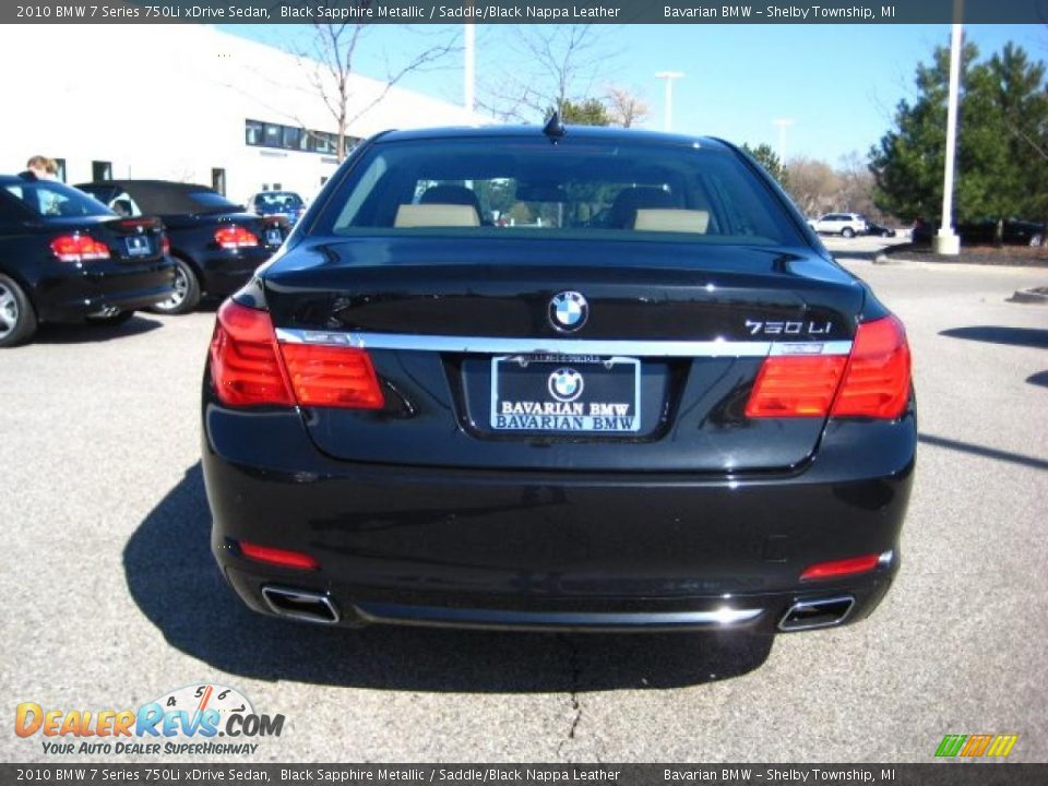 2010 BMW 7 Series 750Li xDrive Sedan Black Sapphire Metallic / Saddle/Black Nappa Leather Photo #4
